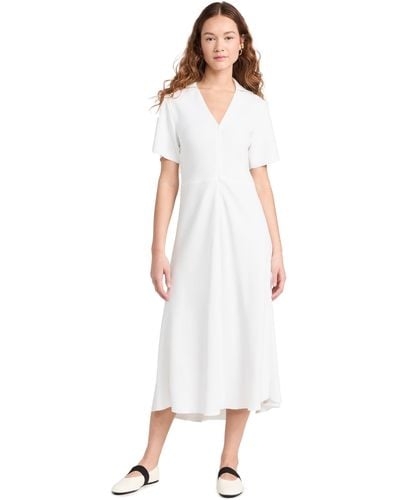 Vince Short Sleeve Polo Dress - White