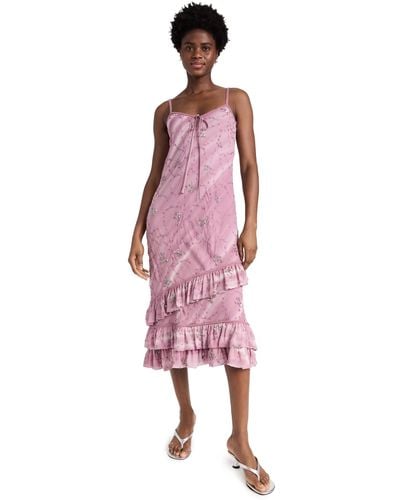 Tanner Fletcher Celeste Sequin Chiffon Slip Dress - Pink