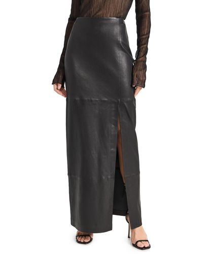 Rag & Bone Ilana Stretch Leather Skirt - Black