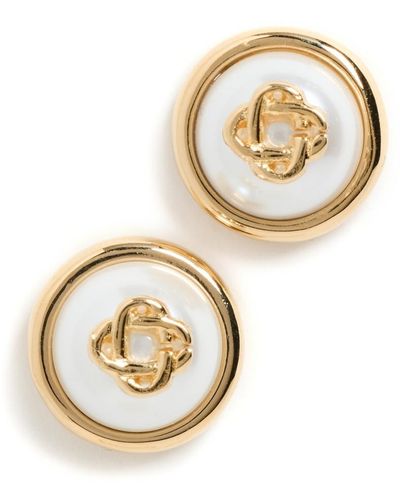 Casablancabrand Pearl Logo Stud Earrings - White