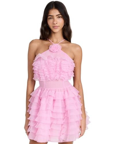 STAUD Mini Florian Dress - Pink