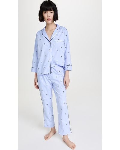 Sleepy Jones Marina Black Sheep Pajama Set - Blue