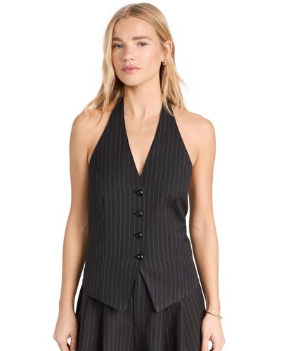 Pixie Market Pixie Arket Honor Hater Pinstripe Vest - Black