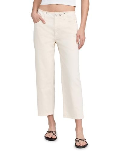 Tibi Garment Dyed Stretch Twill Cropped Newman Jeans - White
