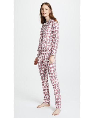 Roberta Roller Rabbit Monkey Print 2-piece Pajama Set - Pink