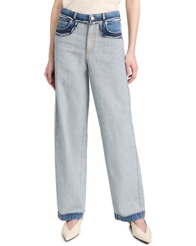 Marni Inside Out Stone Washed Denim Jeans - Blue