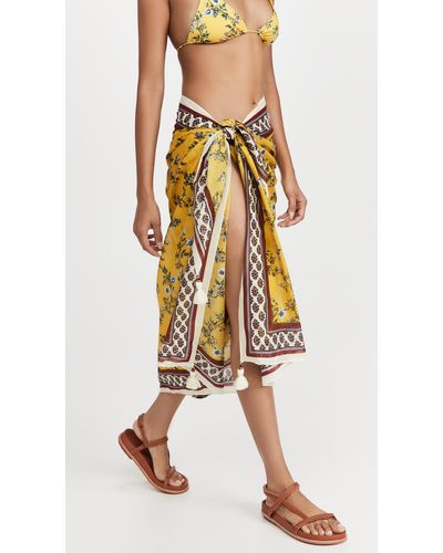 Tory Burch Printed Pareo Cover Up - Yellow