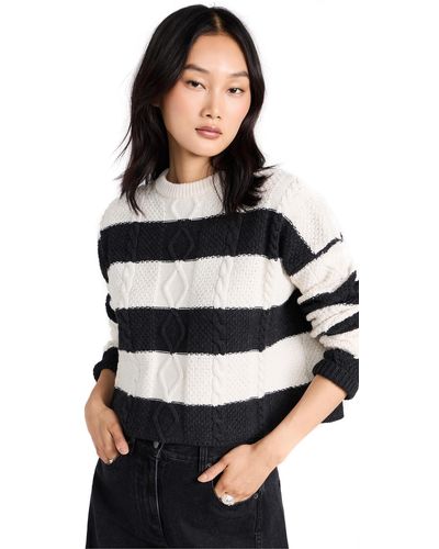ASKK NY Cable Cropped Crew Sweater - Multicolor