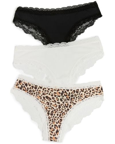 Honeydew Intimates Aiden 3 Pack Hipster Panties Back/white/eopard X - Black