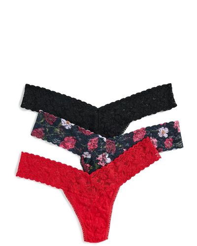 Hanky Panky Sg Lace Low Rise 3 Pack - Red