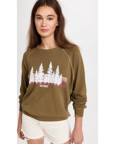 The Great The College Sweatshirt With Forest Graphic - Brown