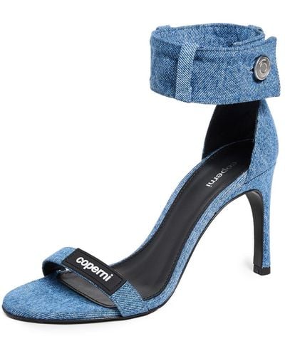 Coperni Denim Waistband Strap Logo Sandals - Blue