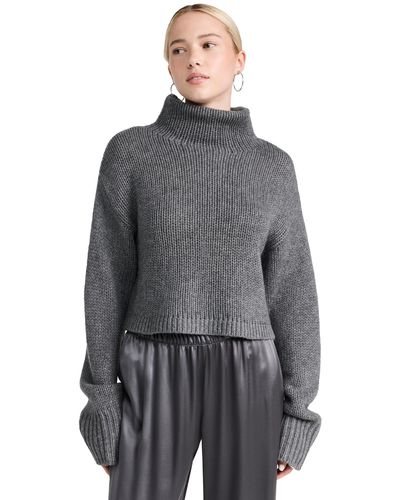 SABLYN Sabyn Crop Turteneck Cashere Sweater - Gray