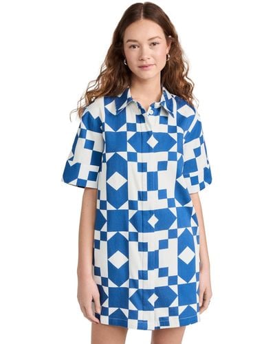 Sea Tanya Print Short Sleeve Dress Ulti - Blue