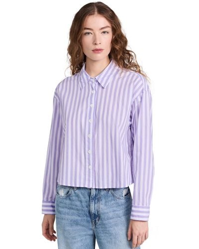 Xirena Organ Shirt Aethyst Stripe - Purple