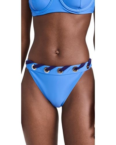Ramy Brook Luvenia Bikini Bottom Erene Blue With Navy Lacing