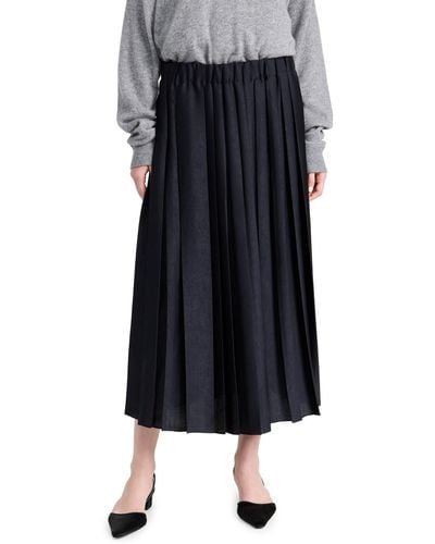 Tibi Feather Weight Pleated Pull On Skirt - Blue