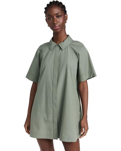 Jonathan Simkhai Sikhai Blanche Short Sleeve Shirt Ini Dress - Green