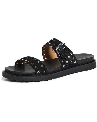 Madewell The Dee Double Strap Slide Sandals 8 - Black