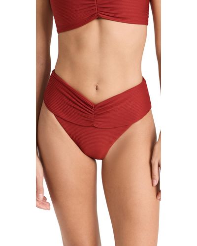 L*Space Bardot Classic Bikini Bottos - Red