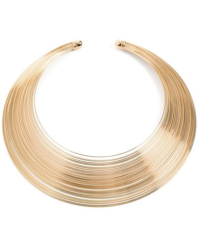 Kenneth Jay Lane Multi Row Wire Collar Necklace - Metallic
