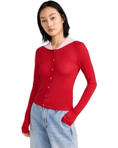 Sandy Liang Andy Iang Poppy Cardigan X - Red