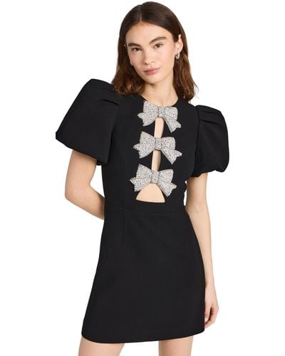 Rebecca Vallance Juliana Puff Sleeve Mini Dress - Black