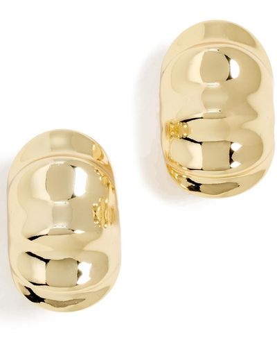 By Adina Eden Indented Stud Earrings - White