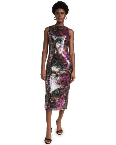 MISA Los Angles Nakia Dress Fora Groove Sequins - Multicolor