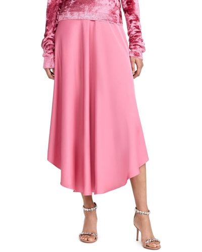 LAPOINTE Lightweight Textured Satin Handkerchief Skirt - Pink