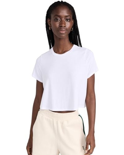 Alo Yoga Cropped All Day Short Sleeve Tee - White