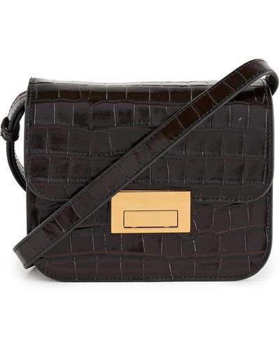 Loeffler Randall Desi Leather Flap Crossbody - Black