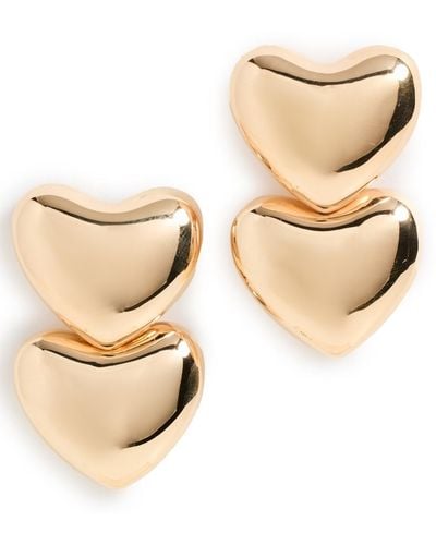 Annika Inez Dual Voluptuous Heart Earrings - Natural