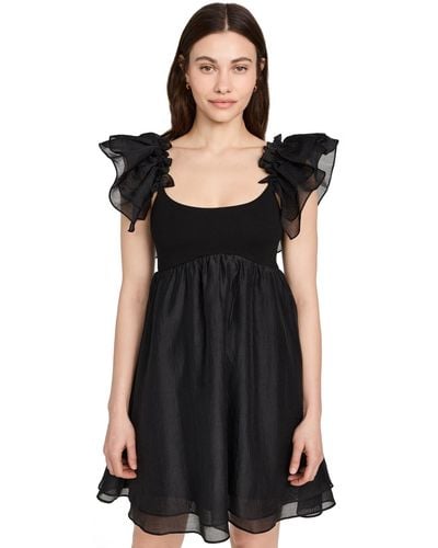 Endless Rose Organza Sleeve Ini Dress - Black