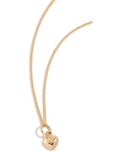Ariel Gordon Petite Puffed Heart Charm Necklace - White