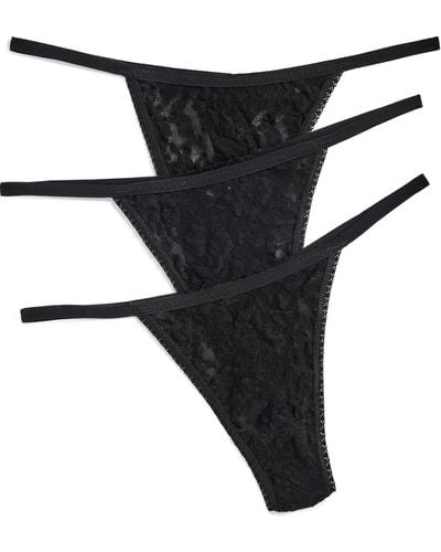 Hanky Panky Signature Lace High Rise G-string 3 Pack - Black