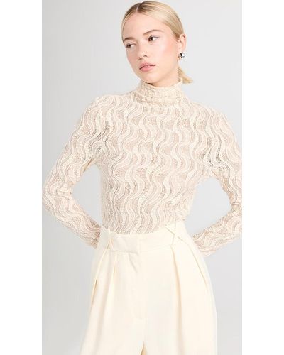 Rohe Lace Turtleneck Top - Natural