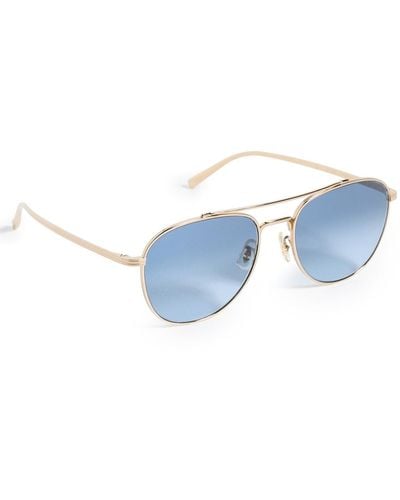 Oliver Peoples Ov1335st Rivetti Aviator Sunglasses - Blue
