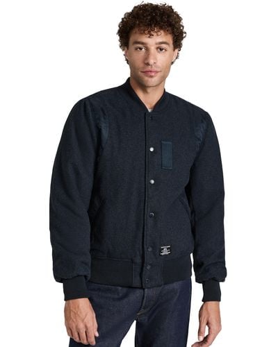 Alpha Industries Apha Industries Woo Varsity Bomber Fight Jacket Repica Bue Heather - Blue