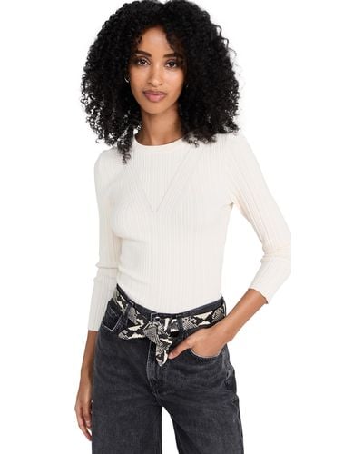 7 For All Mankind Detail Back Rib Top - White