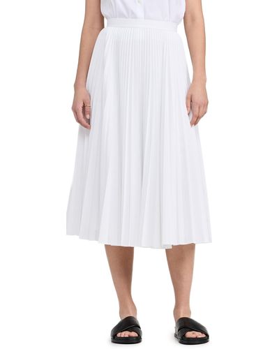 Theory Pleated Midi Skirt - White