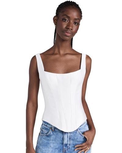 White Satin Corset Tops for Women - Up to 70% off