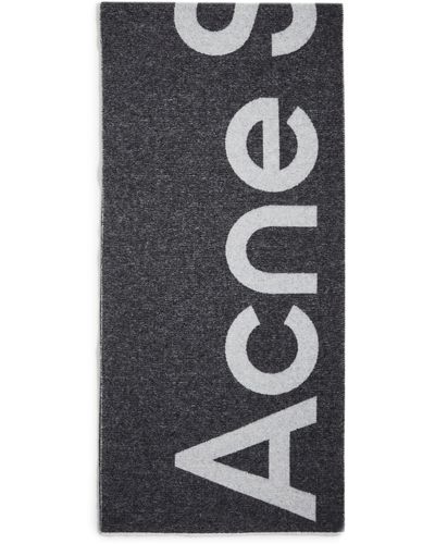 Acne Studios Logo Scarf - Gray