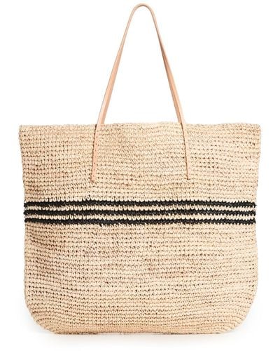 Hat Attack Luxe Stripe Tote - Natural