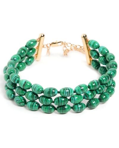 Lele Sadoughi Triple Row Diana Choker Necklace - Green