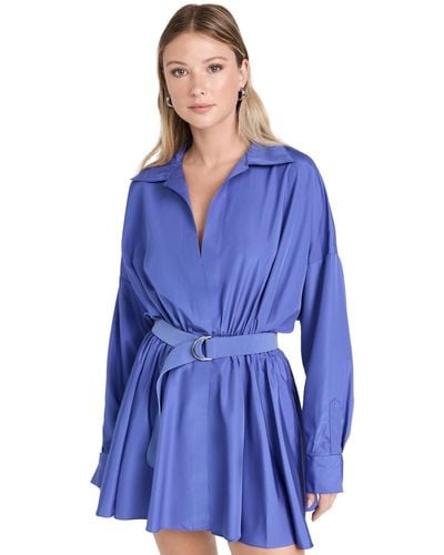 Norma Kamali Super Oversized Flared Mini Dress - Blue