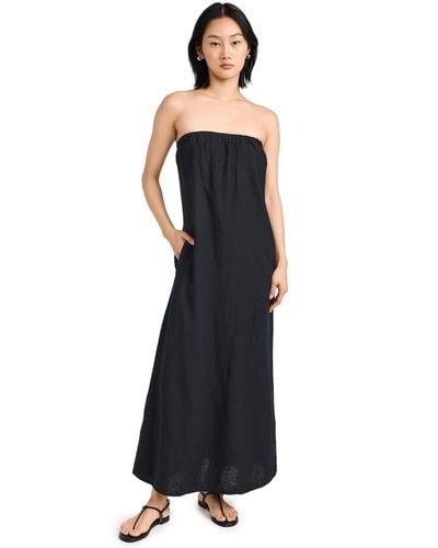 Stateside Linen Column Maxi Dress - Black