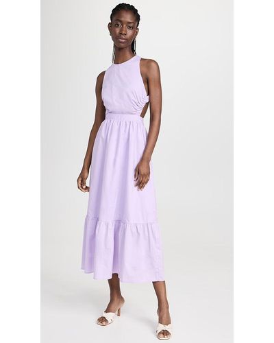 English Factory Elastic Detail Sleeveless Dress - Purple