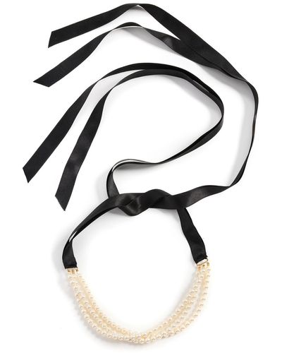 Jennifer Behr Blaire Ribbon Tie Necklace - Black