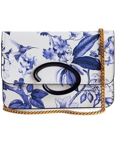 Oscar de la Renta O-pochette Flora & Fauna Toile Print Handbag - Blue